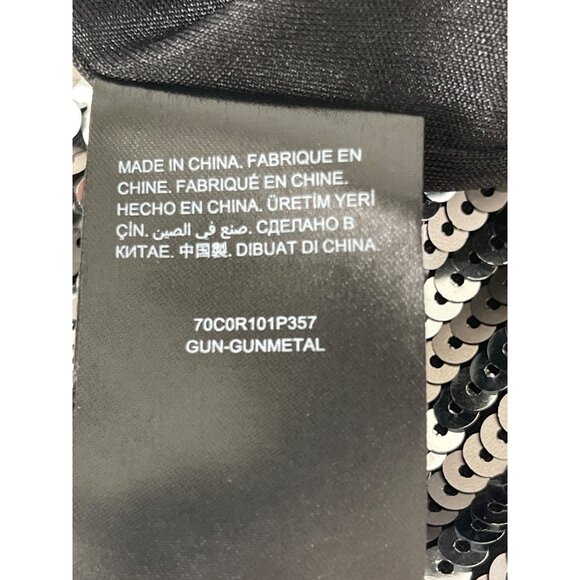 Bebe Uptown Strapless Sequin Fringe Dress Silver Gunmetal Cocktail S NWT $206 - Picture 12 of 15